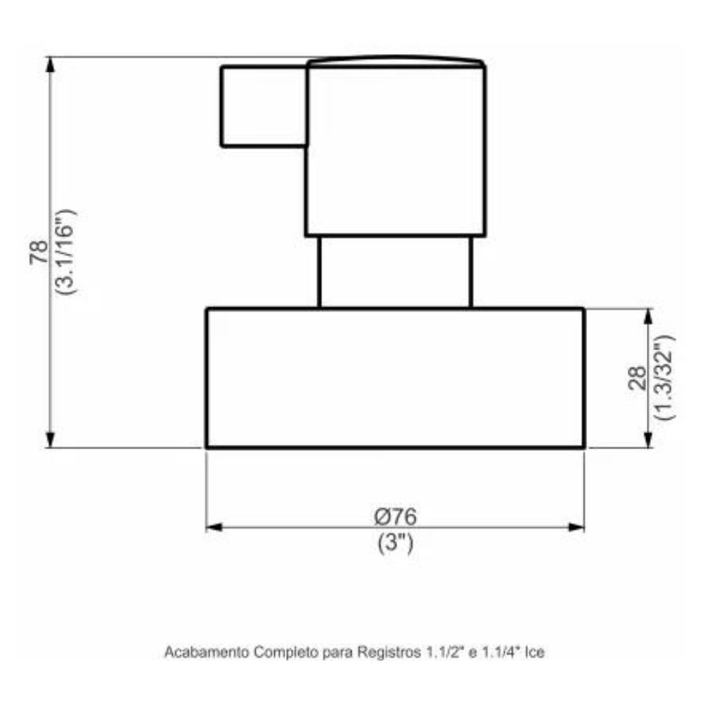 Acabamento Registro Base Fabrimar 1.1/4" e 1.1/2" (Grande) Preto Fosco Color Ice Perflex